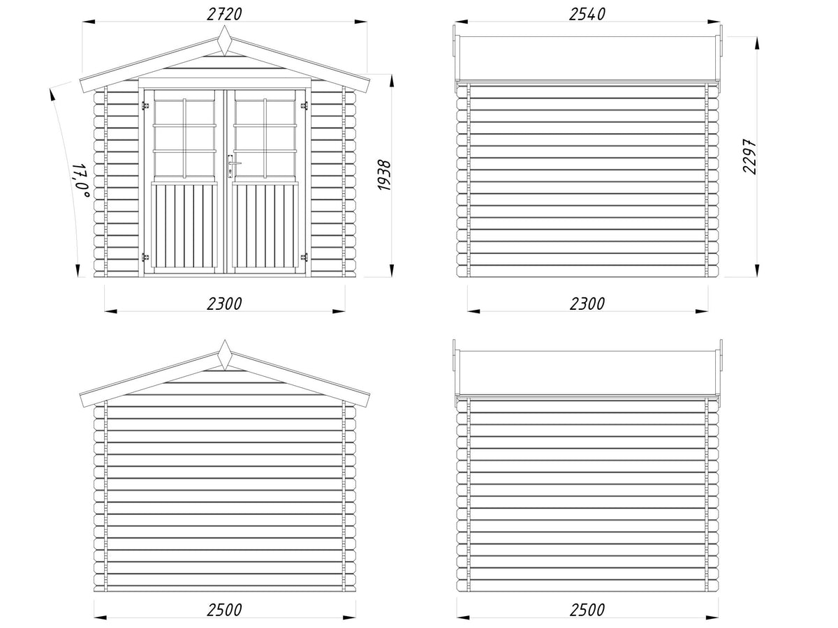 Casetta da giardino Arisa 250x250 cm in abete impregnato - 108692 - foto 3