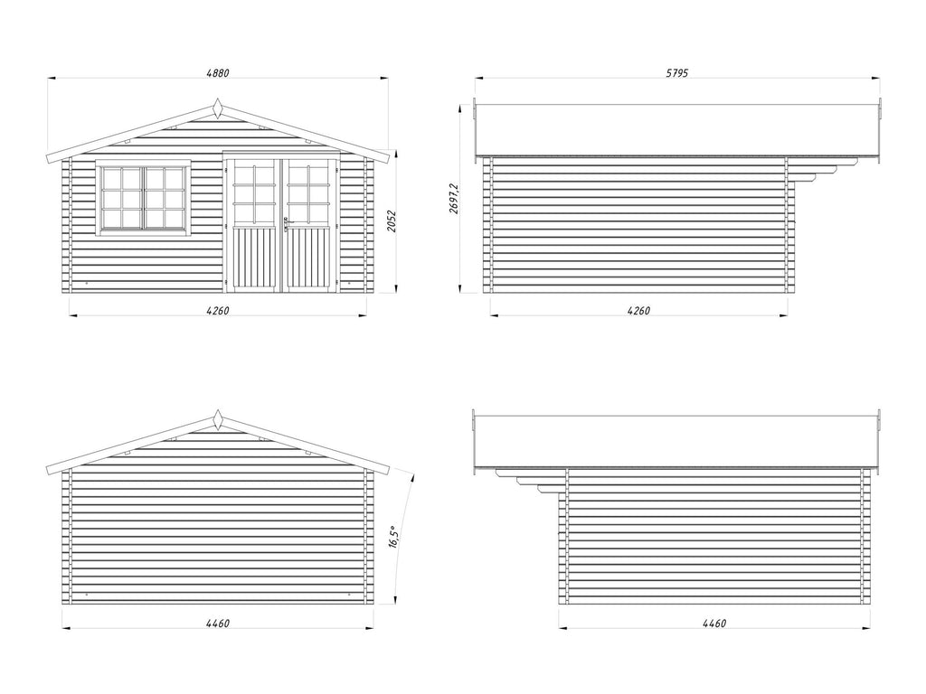 Casetta da giardino Britta A 446x446 cm in abete - 102252 - foto 4