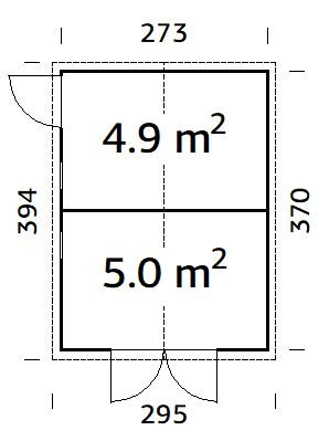Casetta da giardino Dan C 273x370 cm con due porte - 101206 - foto 5