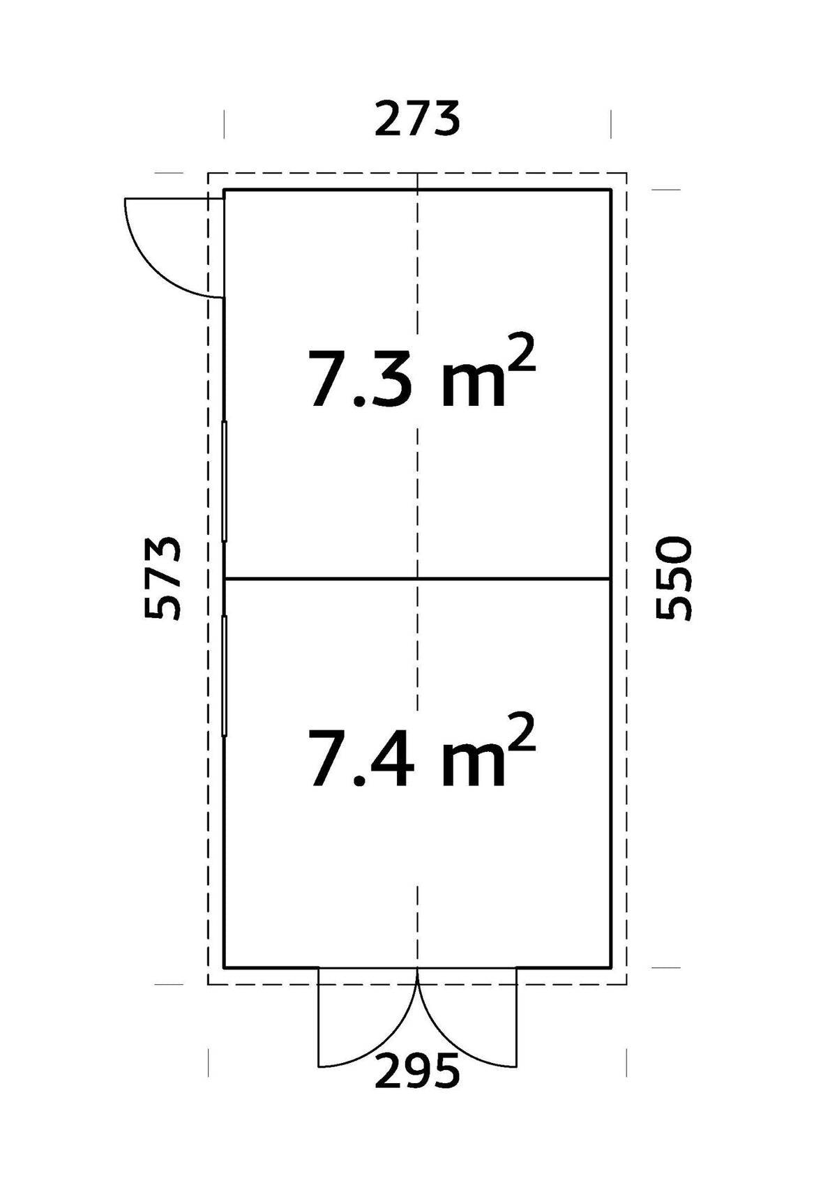 Casetta da giardino Dan D 273x550 cm con due porte - 101210 - foto 6