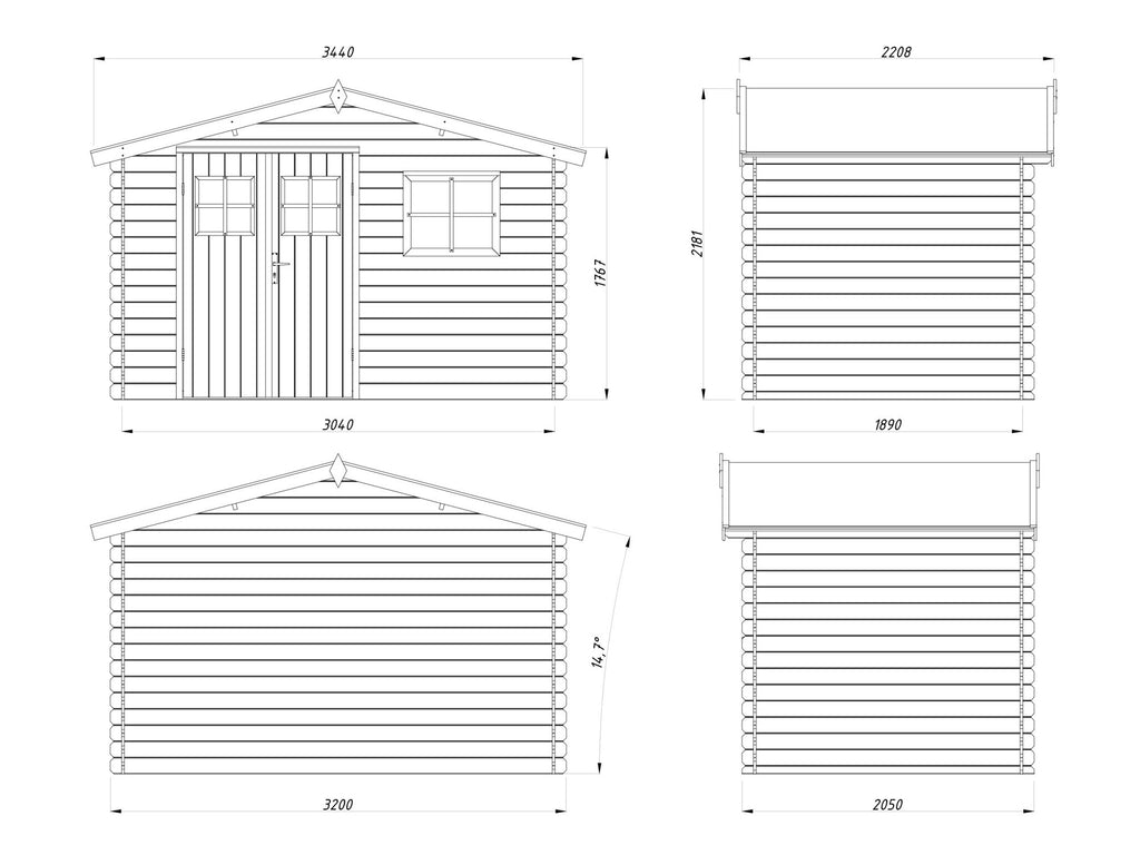 Casetta da giardino Latina 320x205 cm in abete - 101933 - foto 3