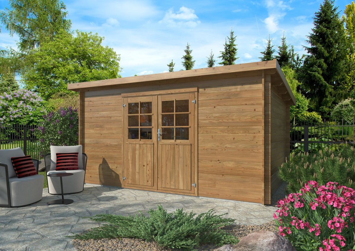 Casetta da giardino Lola B 406x292 cm in abete impregnato - 119258