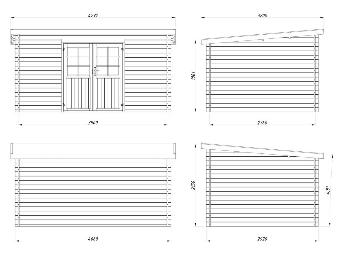 Casetta da giardino Lola B 406x292 cm in abete impregnato - 119258 - foto 3