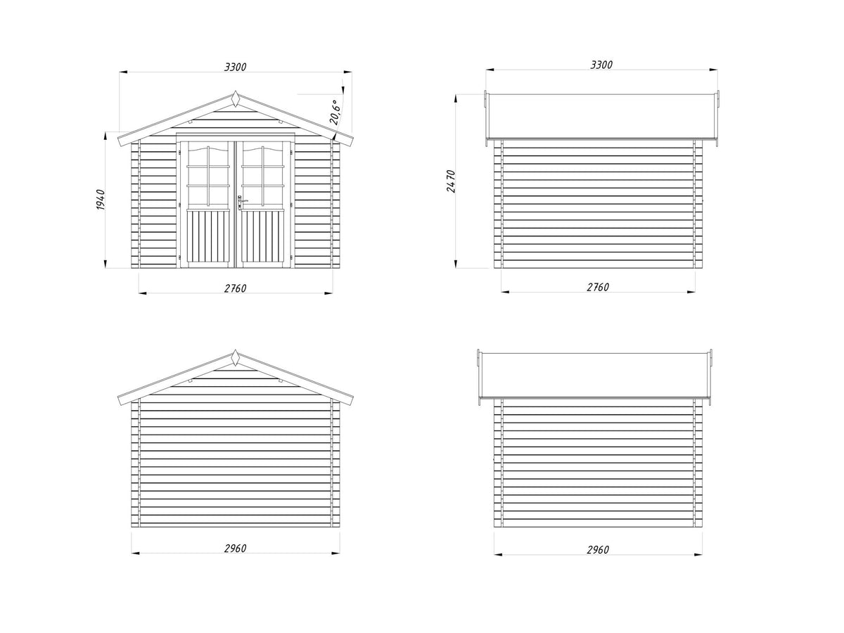 Casetta da giardino Lotta A 296x296 cm in abete - 101482 - foto 4
