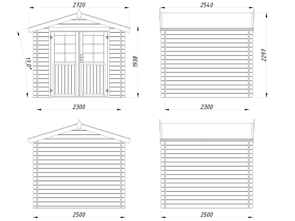 Casetta da giardino Noemi 250x250 cm in abete grezzo - 101437 - foto 3