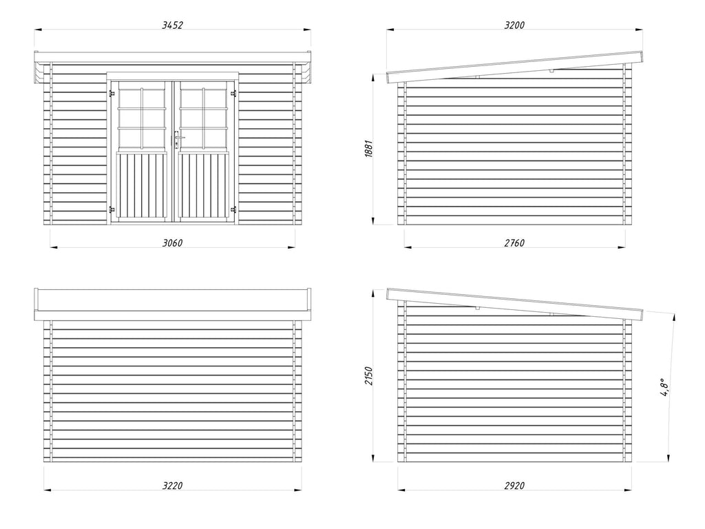 Casetta da giardino Nora A 322x292 cm in abete - 119227 - foto 3