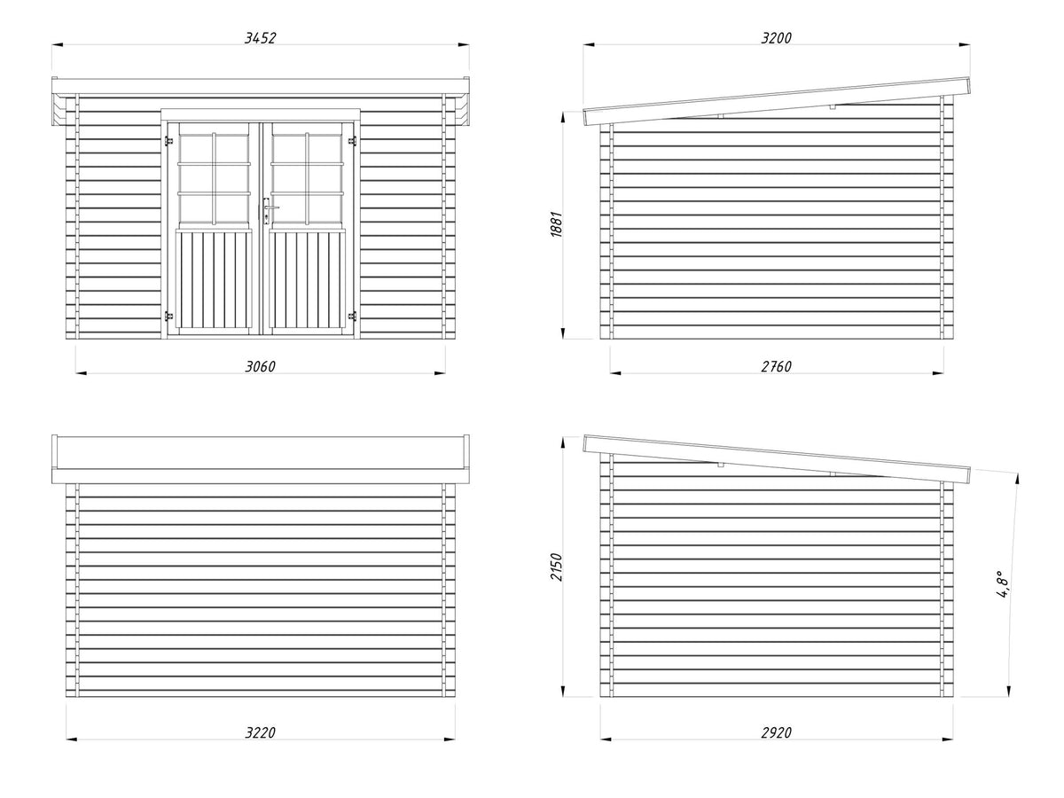 Casetta da giardino Nora A 322x292 cm in abete - 119227 - foto 3