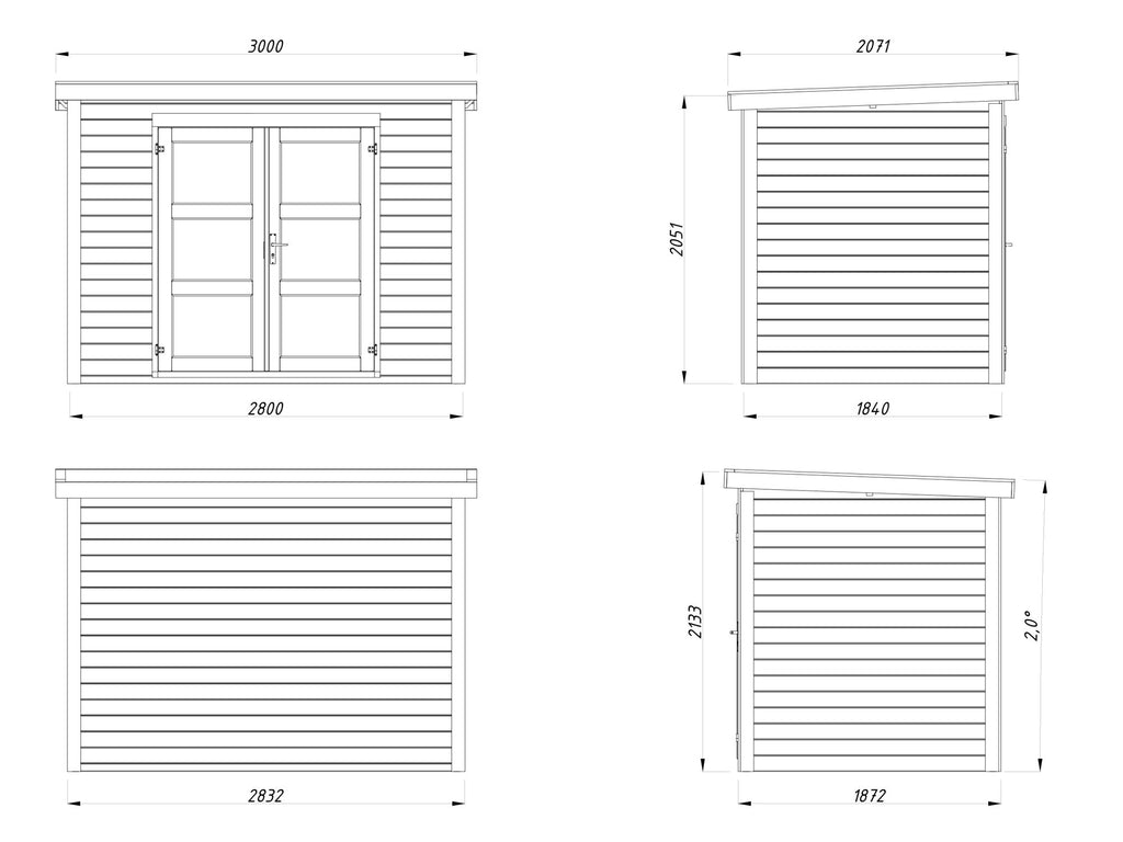Casetta da giardino Olivia 1 280x184 cm in abete grezzo - 119223 - foto 3