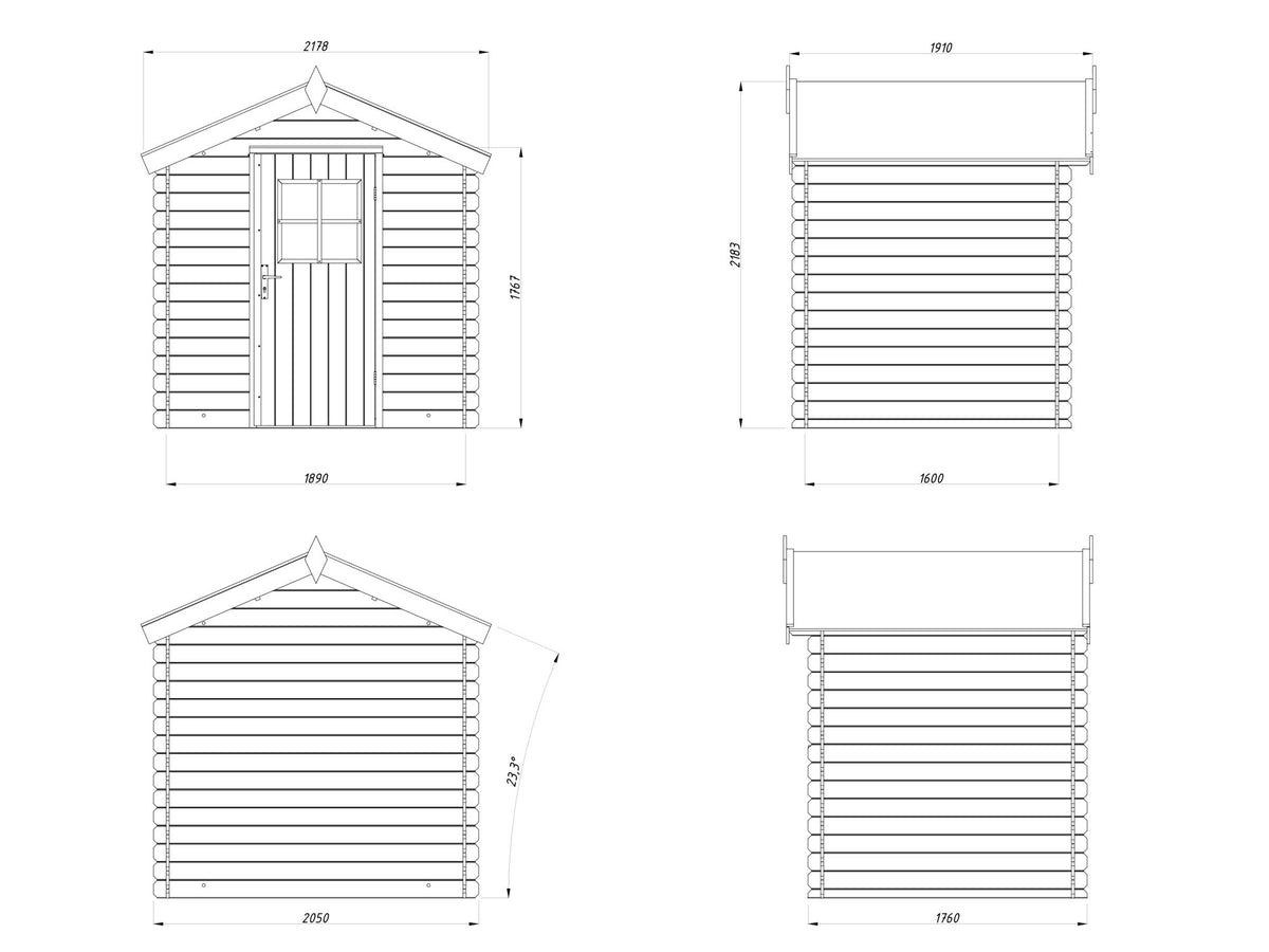 Casetta da giardino Paola 206x176 cm in abete impregnato - 109157 - foto 3