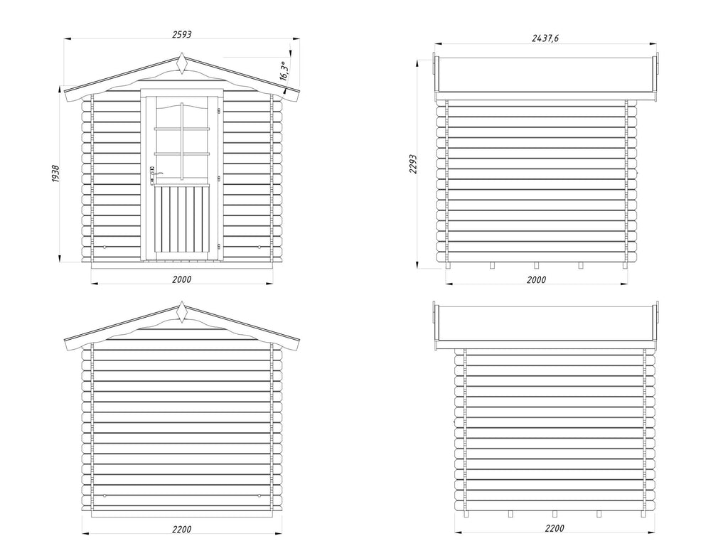 Casetta da giardino Vivian 218x218 cm in abete grezzo - 101314 - foto 4