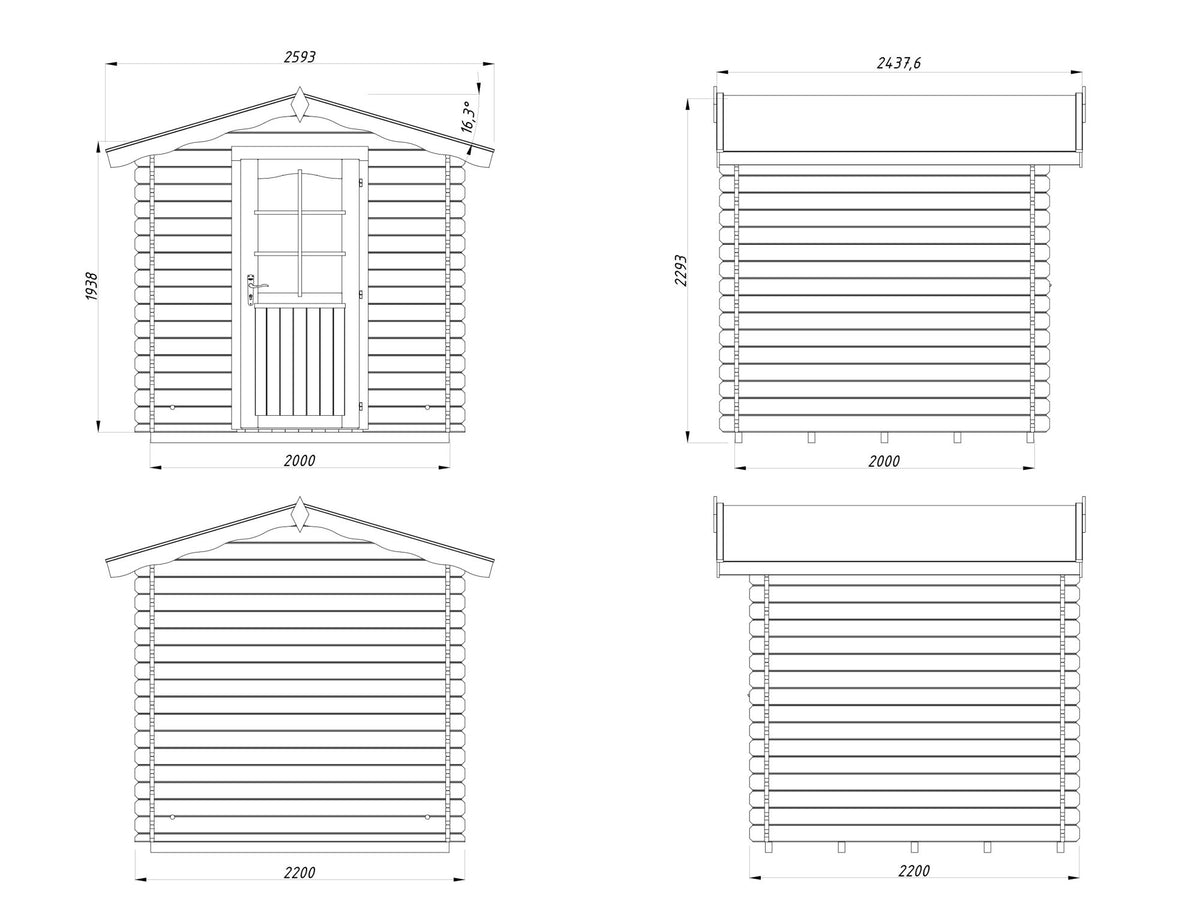 Casetta da giardino Vivian 218x218 cm in abete grezzo - 101314 - foto 4