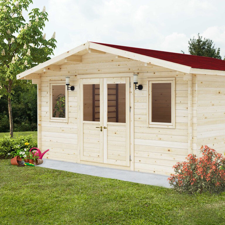 Casetta in legno Lavinia 500x500 Esterni da Vivere vista frontale