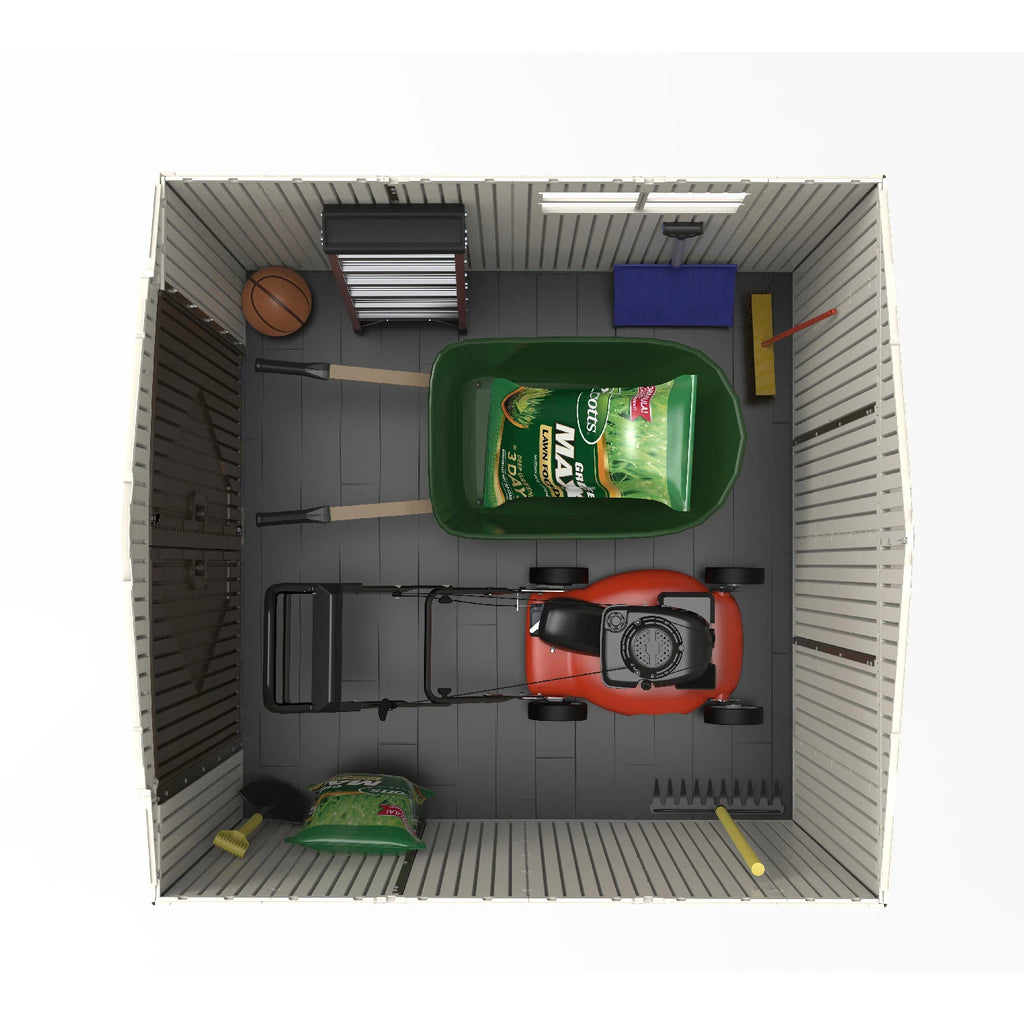 Casetta Venezia in Polietilene HDPE a doppia parete (213x213 cm) con lucernario, finestra apribile, porta rinforzata e pavimento incluso, Dettaglio ingombro interno