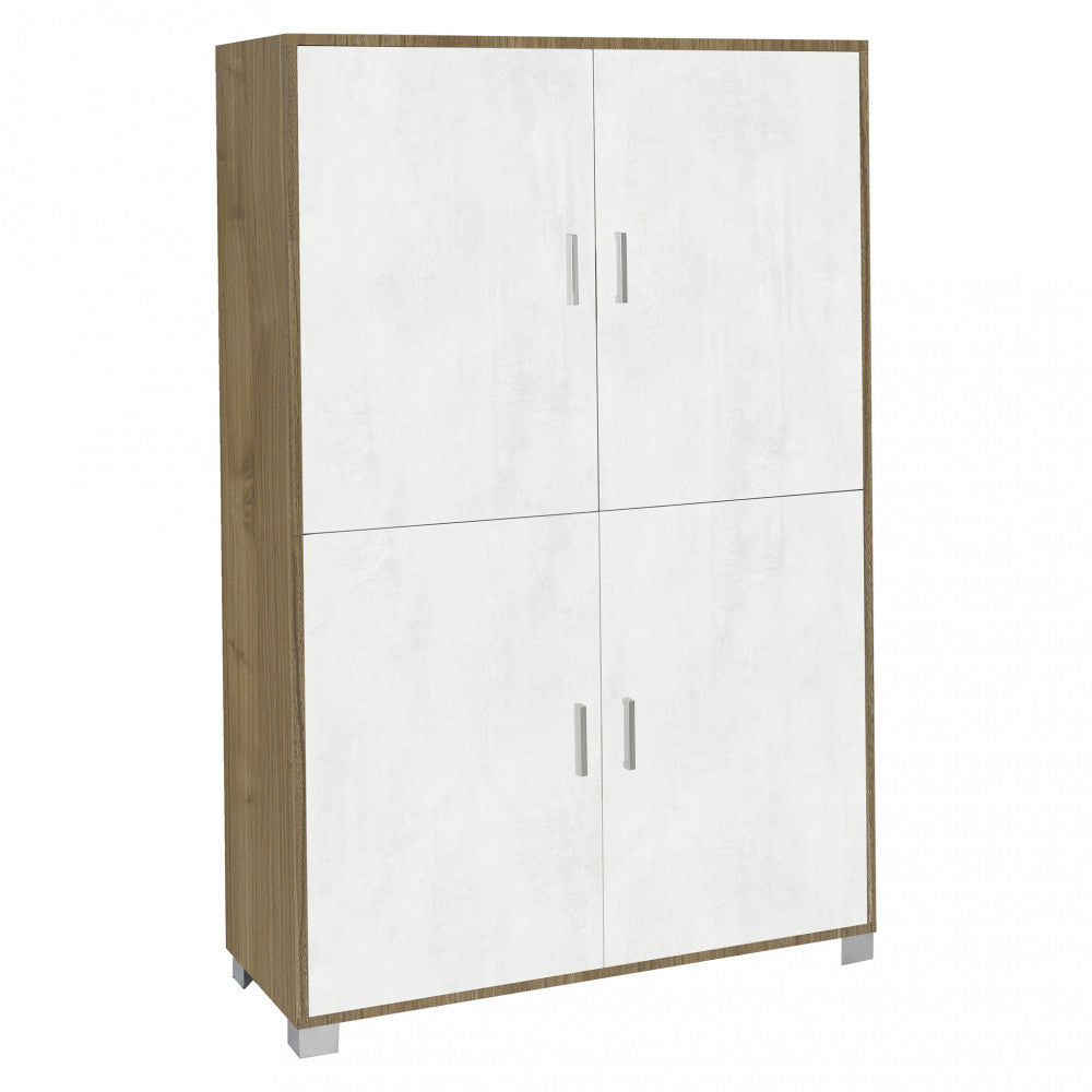 Credenza 4 Ante in Kit Noce Stelvio e Ossido Bianco - MG808820 - foto 3