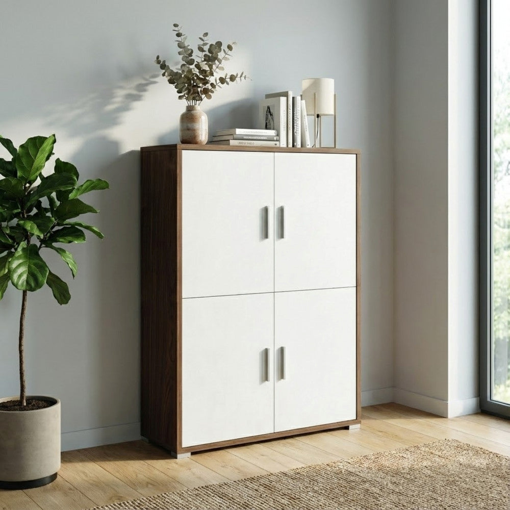 Credenza 4 Ante in Kit Noce Stelvio e Ossido Bianco - MG808820 - foto 4