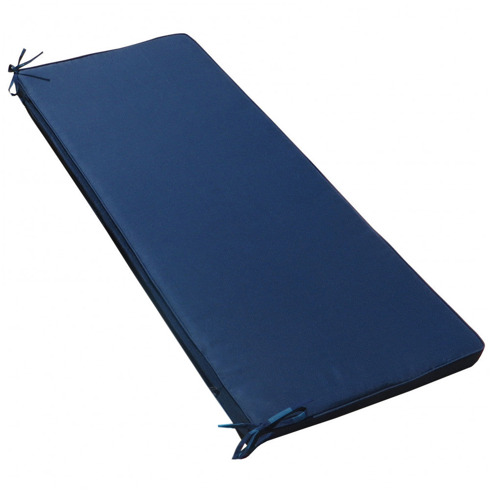 Retro del Cuscino Real 110 Quadri Blu in tinta unita blu scuro, con laccetti per il fissaggio visibili agli angoli.
