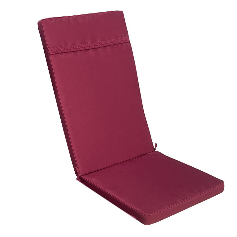 Retro del cuscino moderno magenta, evidenziando la fascia elastica strutturale per un'aderenza perfetta allo schienale.