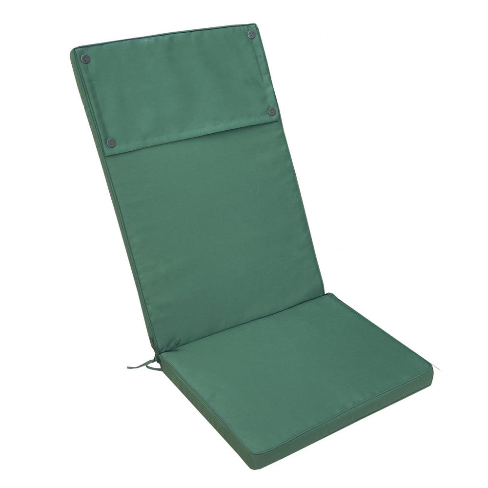 Vista frontale del cuscino Real Alto verde scuro isolato su sfondo bianco, evidenziando la struttura ergonomica.