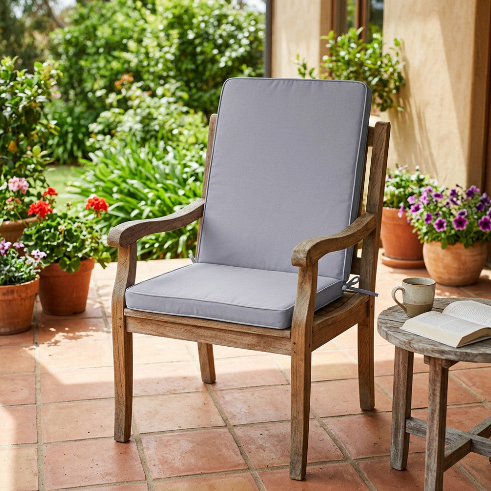 Cuscino outdoor Cosma grigio con schienale