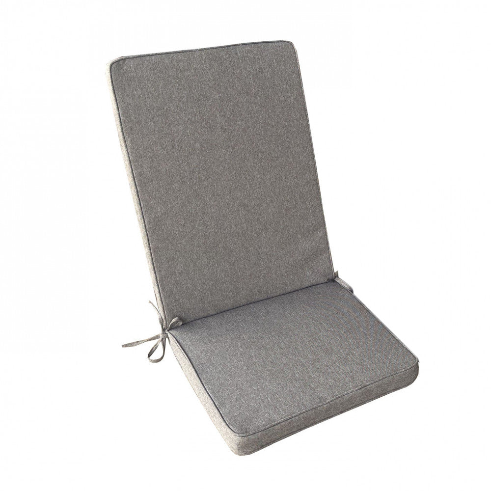 Cuscino Real Medio tortora melange isolato su sfondo bianco, che mostra la struttura ergonomica e i laccetti di fissaggio.