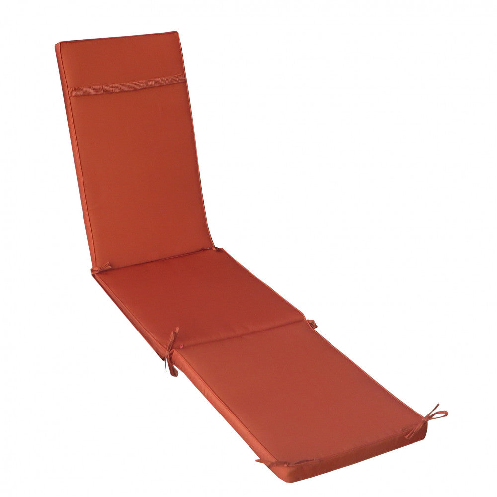 Vista posteriore isolata del cuscino arancione, mostrando la fascia elastica per l'ancoraggio allo schienale.