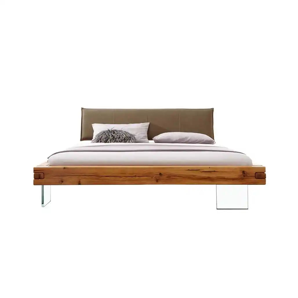 Vista Frontale Letto Levitante Alioth effetto sospeso con piedi in Vetro Temperato by Albert Stock