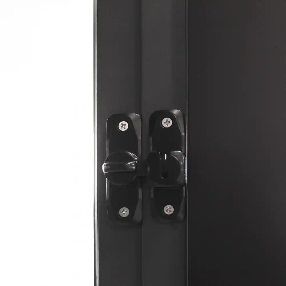 dettaglio gancio del pannello laterale scorrevole con vetro per pergola bioclimatica lato 4m colore antracite