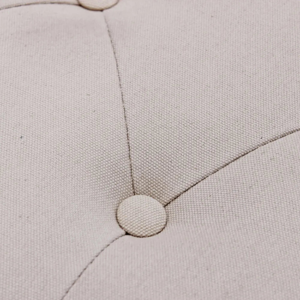 dettaglio imbottitura della Panca imbottita Margi in tessuto beige per fondo letto o salotto con struttura in legno