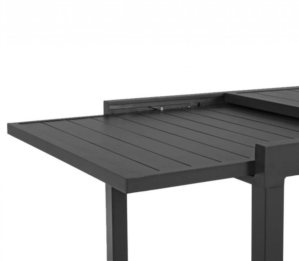 Tavolo fisso e allungabile per esterni Hawaii 90/180x90 cm, con design moderno e robusto nel colore antracite | Albert Stock