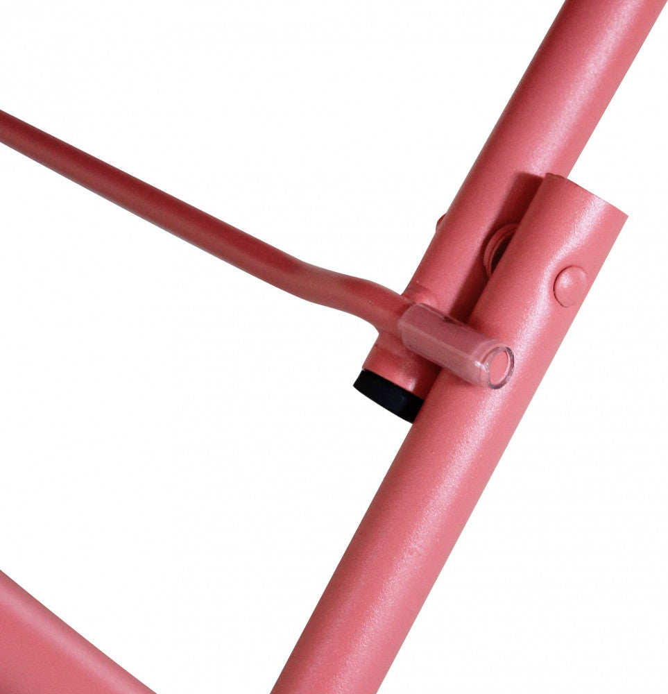 Dettaglio Movimento Tavolo pieghevole Bristol rosso chiuso, ideale per balconi | Albert Stock