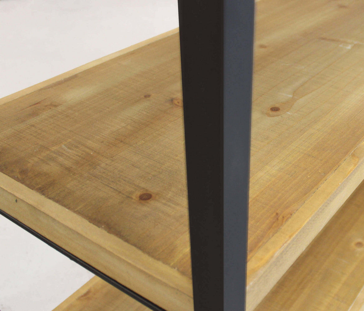 Dettaglio della libreria Buddy, un complemento d'arredo robusto in legno e metallo per esporre con stile | Albert Stock