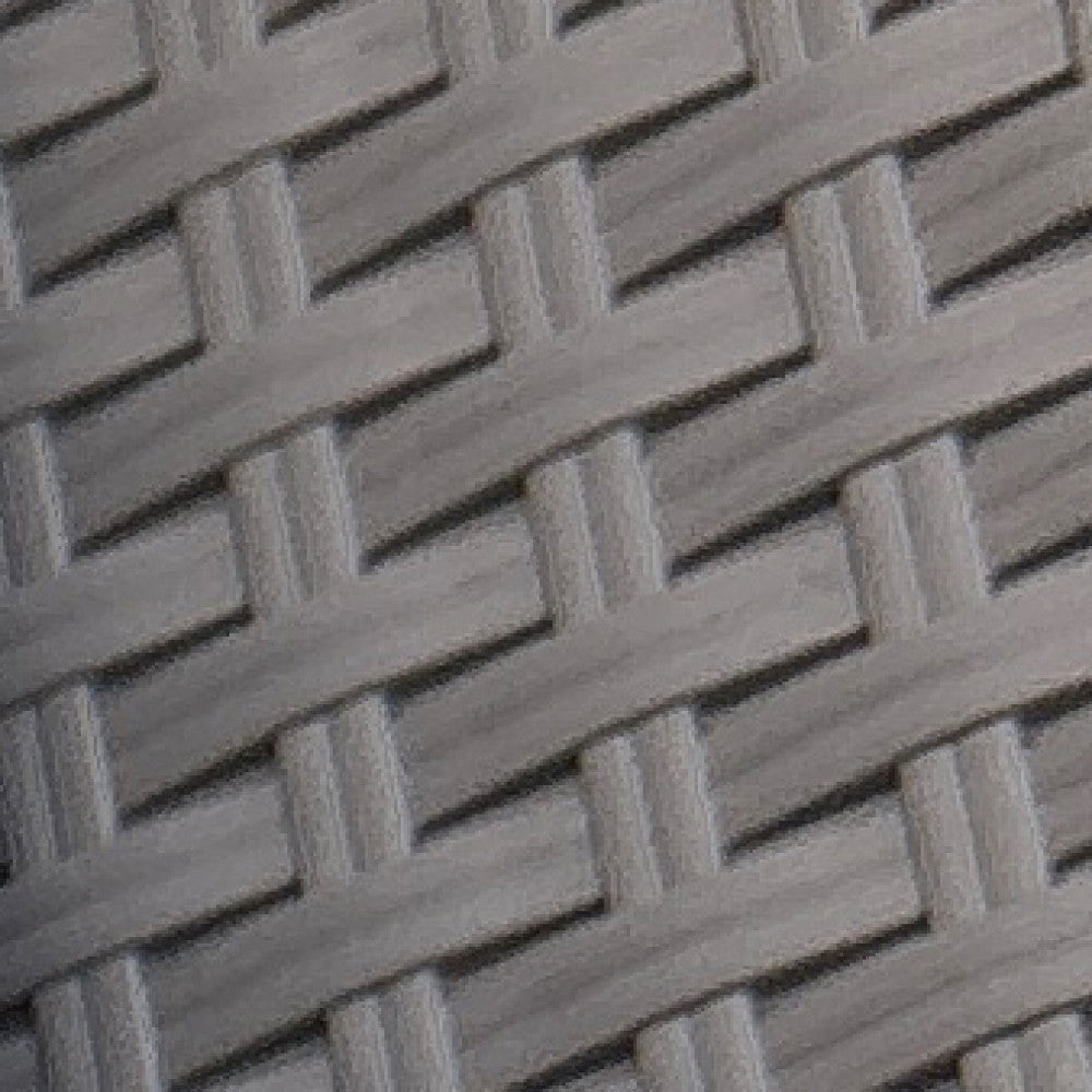 Primo piano della struttura in plastica del salotto Nebraska, che evidenzia la lavorazione ad effetto wicker