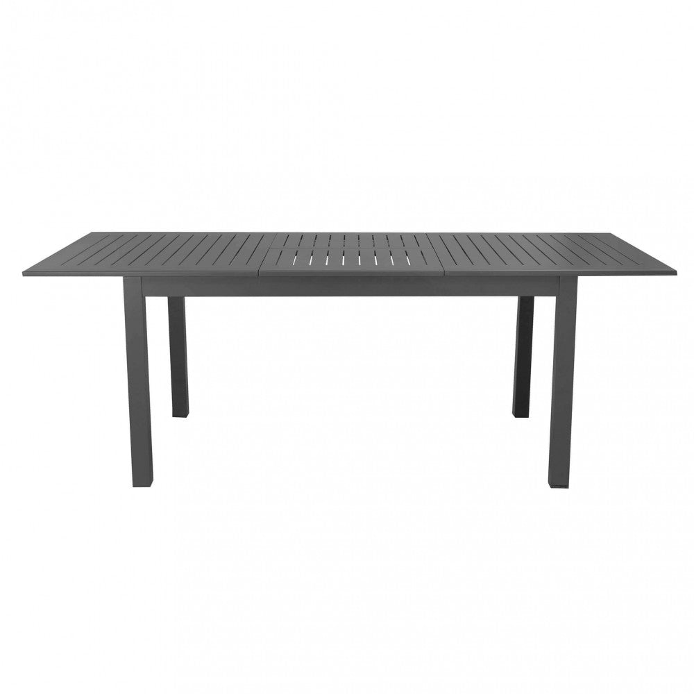 Primo piano della struttura in alluminio antracite del Tavolo Cuba, mostrando la qualità dei materiali e la finitura resistente | Albert Stock