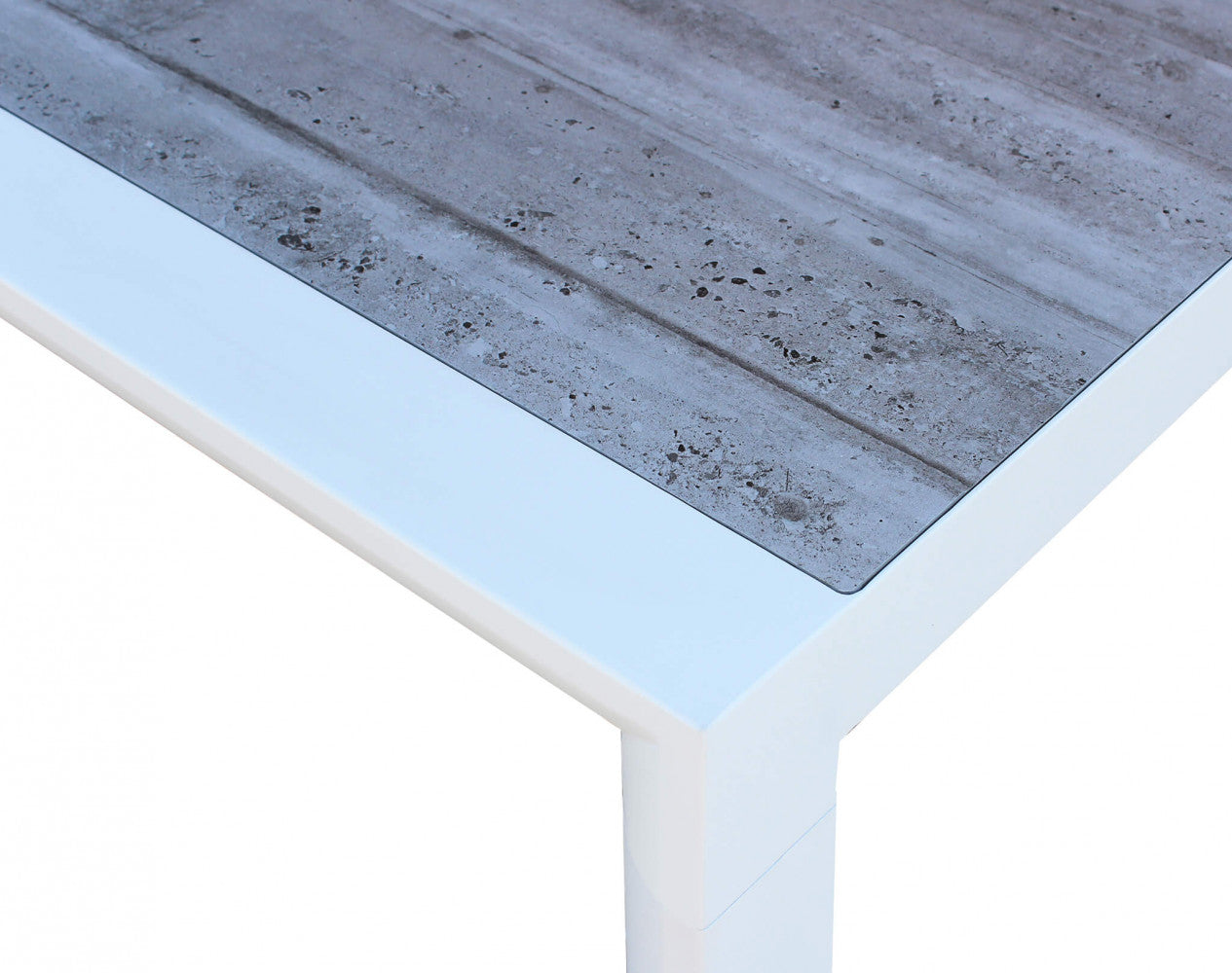 Tavolo da giardino Houston allungabile in alluminio bianco, ideale per grandi riunioni all'aperto | Albert Stock