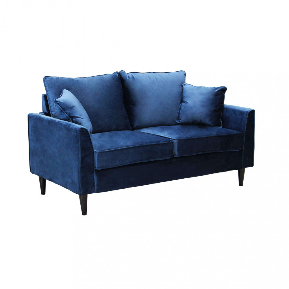 Divano 2 Posti Chandler in Velluto Blu - HF807206-BLU - foto 3