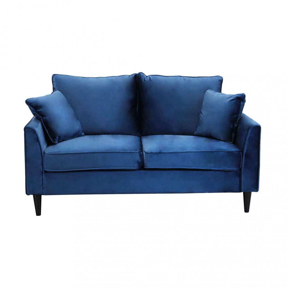 Divano 2 Posti Chandler in Velluto Blu - HF807206-BLU - foto 5