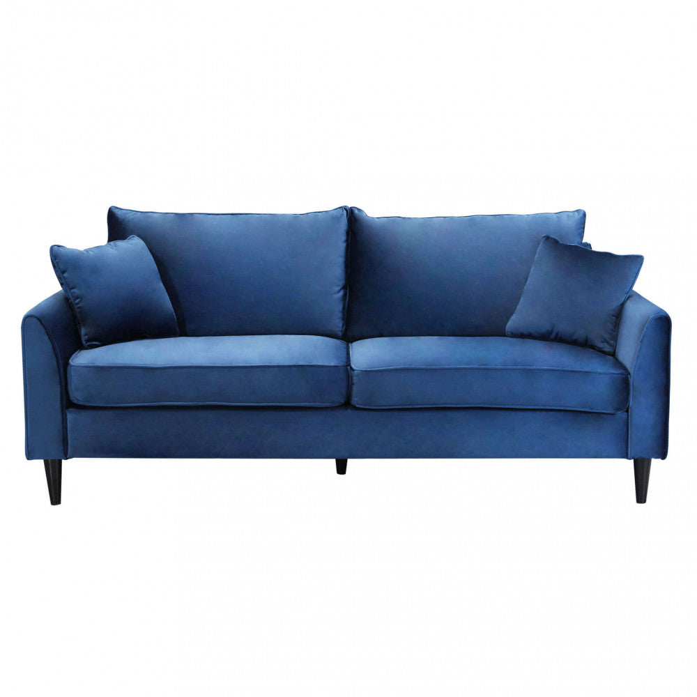 Divano 3 posti Chandler blu by Albert in velluto, design moderno ed elegante