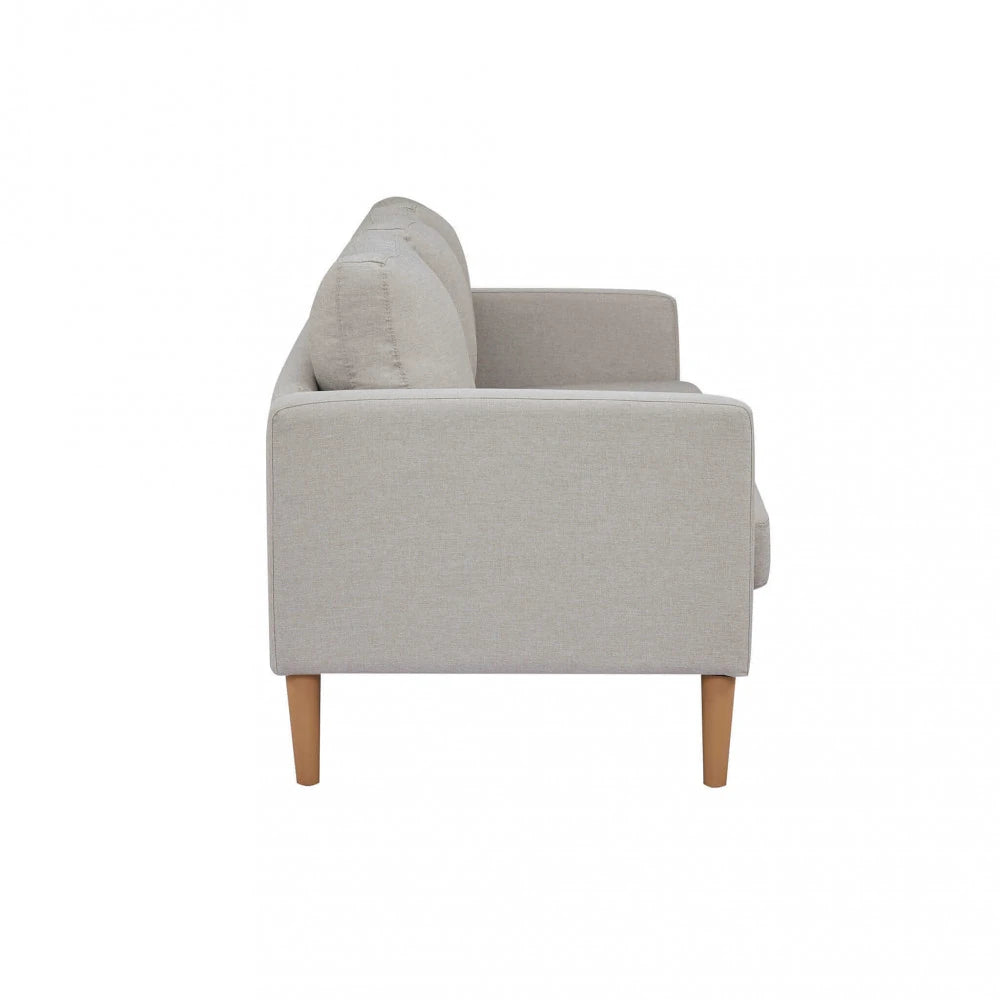 Divano 3 Posti Ramsey in Tessuto Beige (177 cm) con gambe in polipropilene, design moderno e compatto., profilo laterale