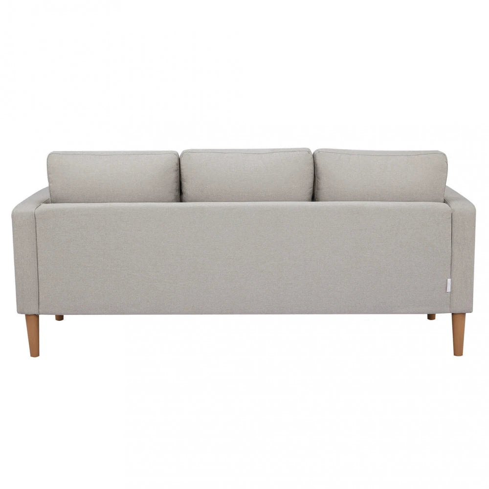 Divano 3 Posti Ramsey in Tessuto Beige (177 cm) con gambe in polipropilene, design moderno e compatto., vista posteriore