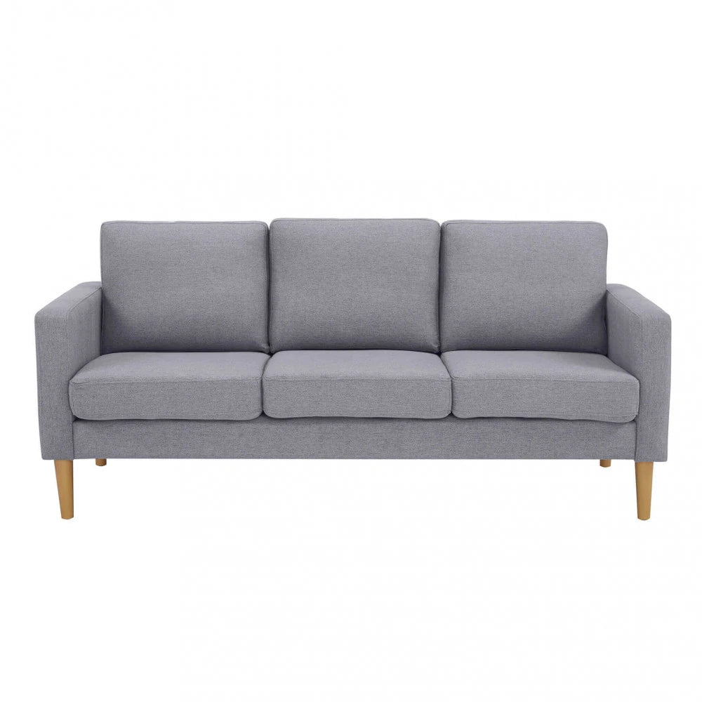 Divano 3 Posti Ramsey in Tessuto Grigio Chiaro (177 cm) con gambe in polipropilene, design moderno e compatto.