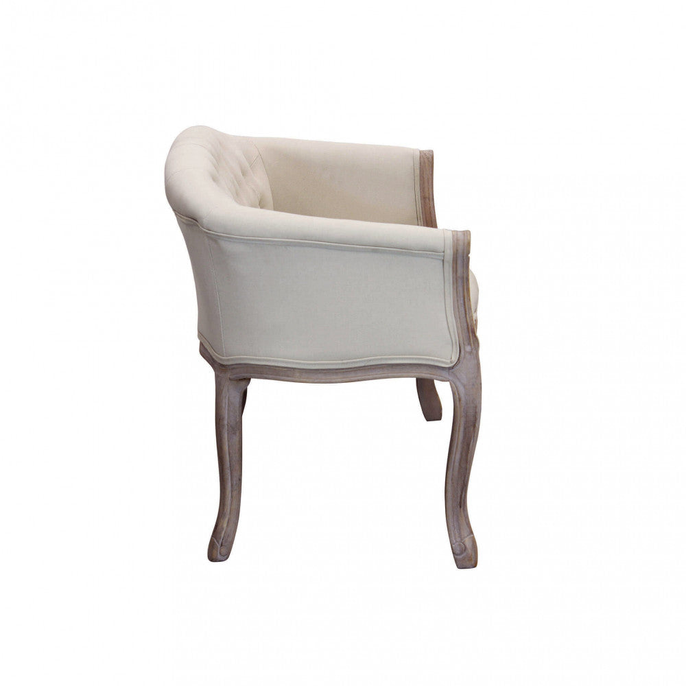 Divano Coleman by Albert in tessuto colore beige, design elegante e compatto vista laterale