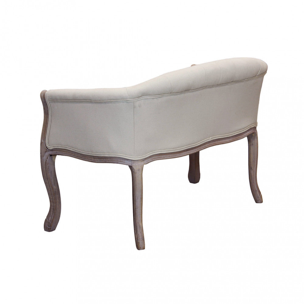 Divano Coleman by Albert in tessuto colore beige, design elegante e compatto visto dal retro
