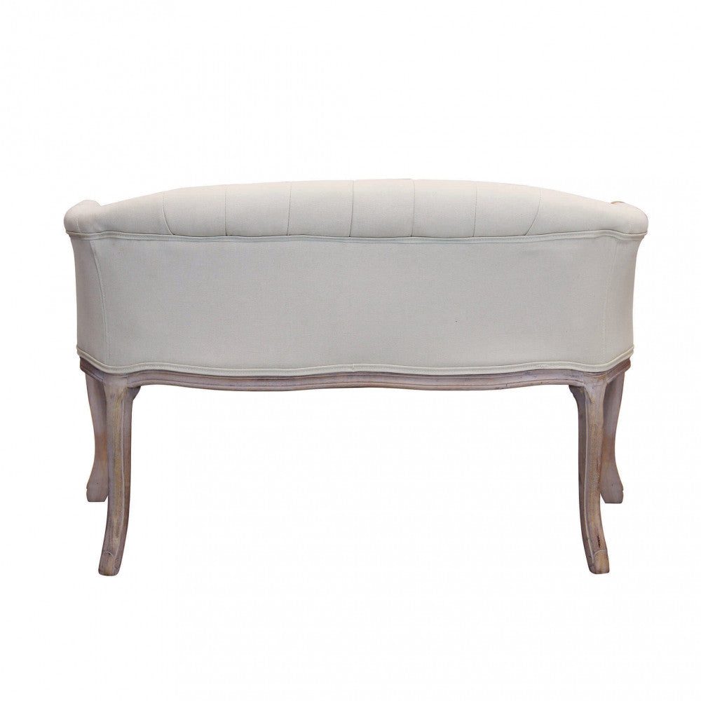 Divano Coleman by Albert in tessuto colore beige, design elegante e compatto vista dal retro