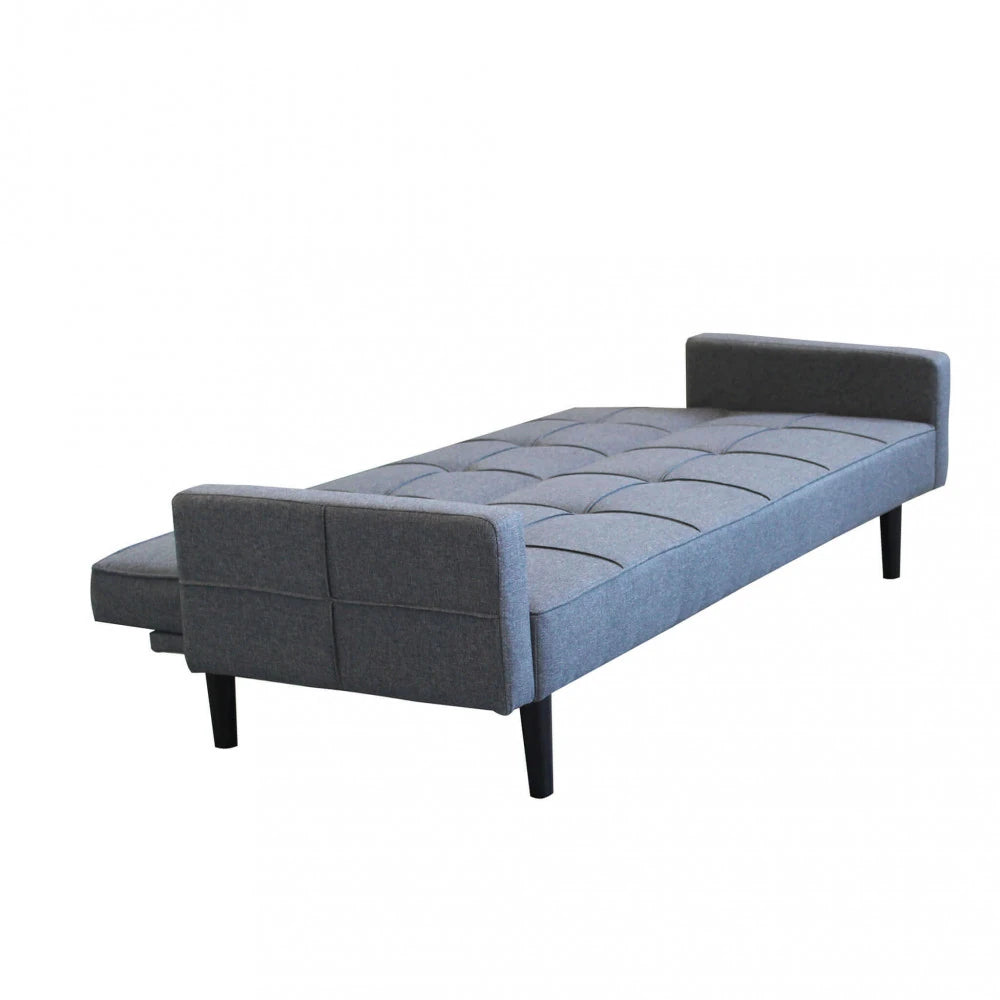 Divano Letto Anson 194 cm in Tessuto Grigio Scuro Melange, struttura in metallo e legno, design versatile e funzionale., modalità letto