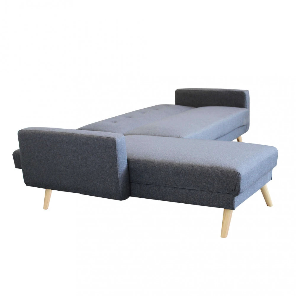 Divano Letto Arthur 176 cm in Tessuto Grigio Scuro Melange, struttura in metallo e legno, design versatile e funzionale, modalità letto