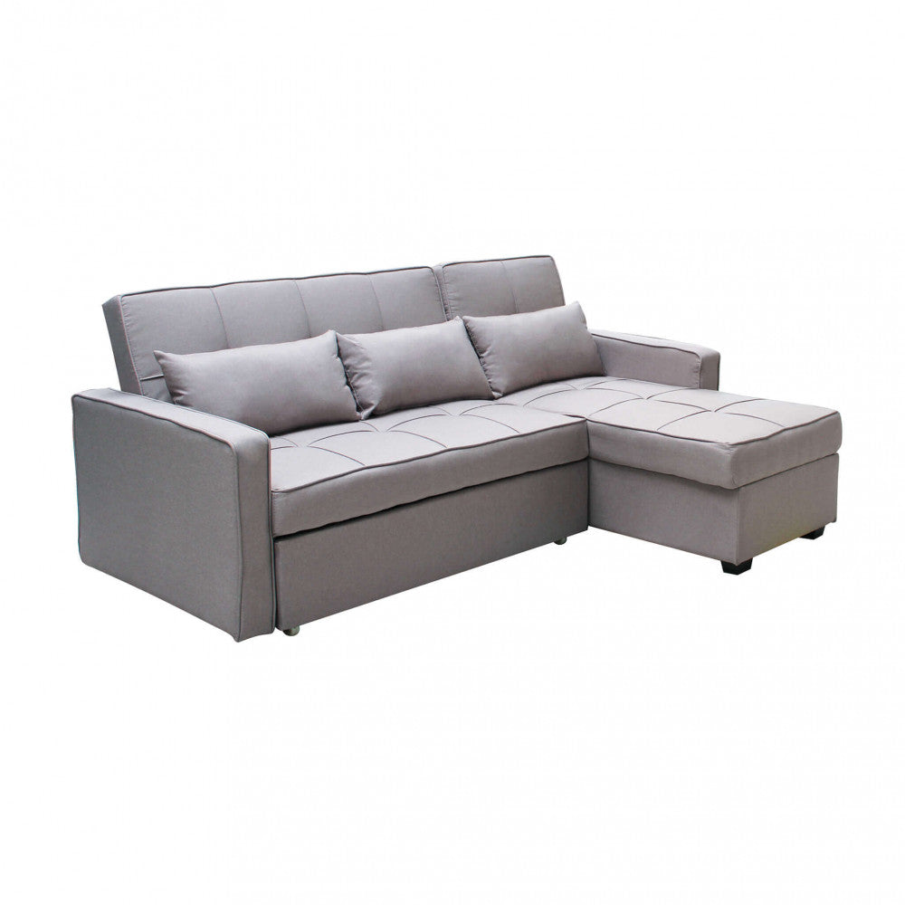 Divano Letto Cedric 3 Posti in Tessuto Grigio - HF807207-GREY - foto 3