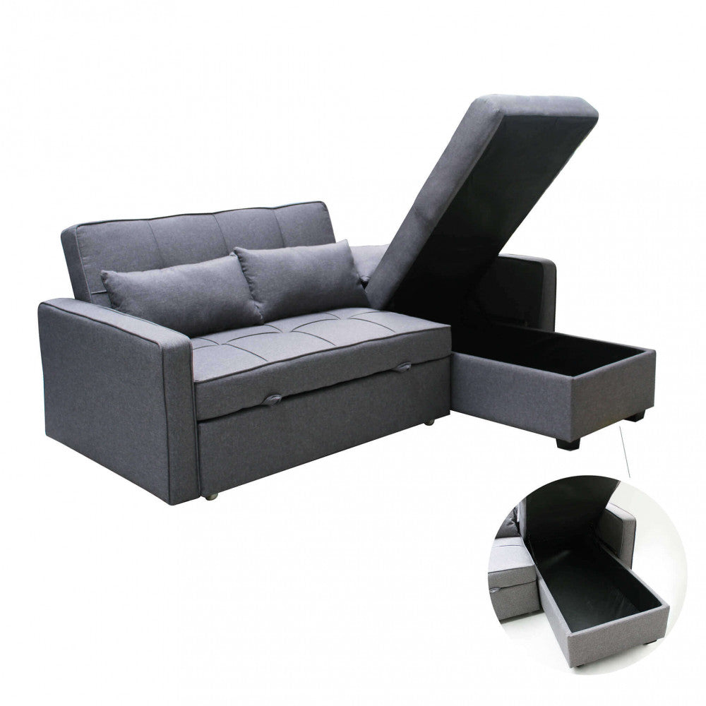 Divano letto Cedric trasformato in letto, pronto per l'ospite | Albert Stock