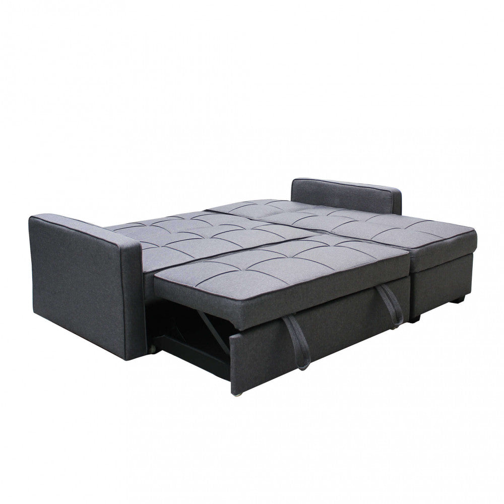Vista frontale divano letto Cedric, colore grigio scuro | Albert Stock