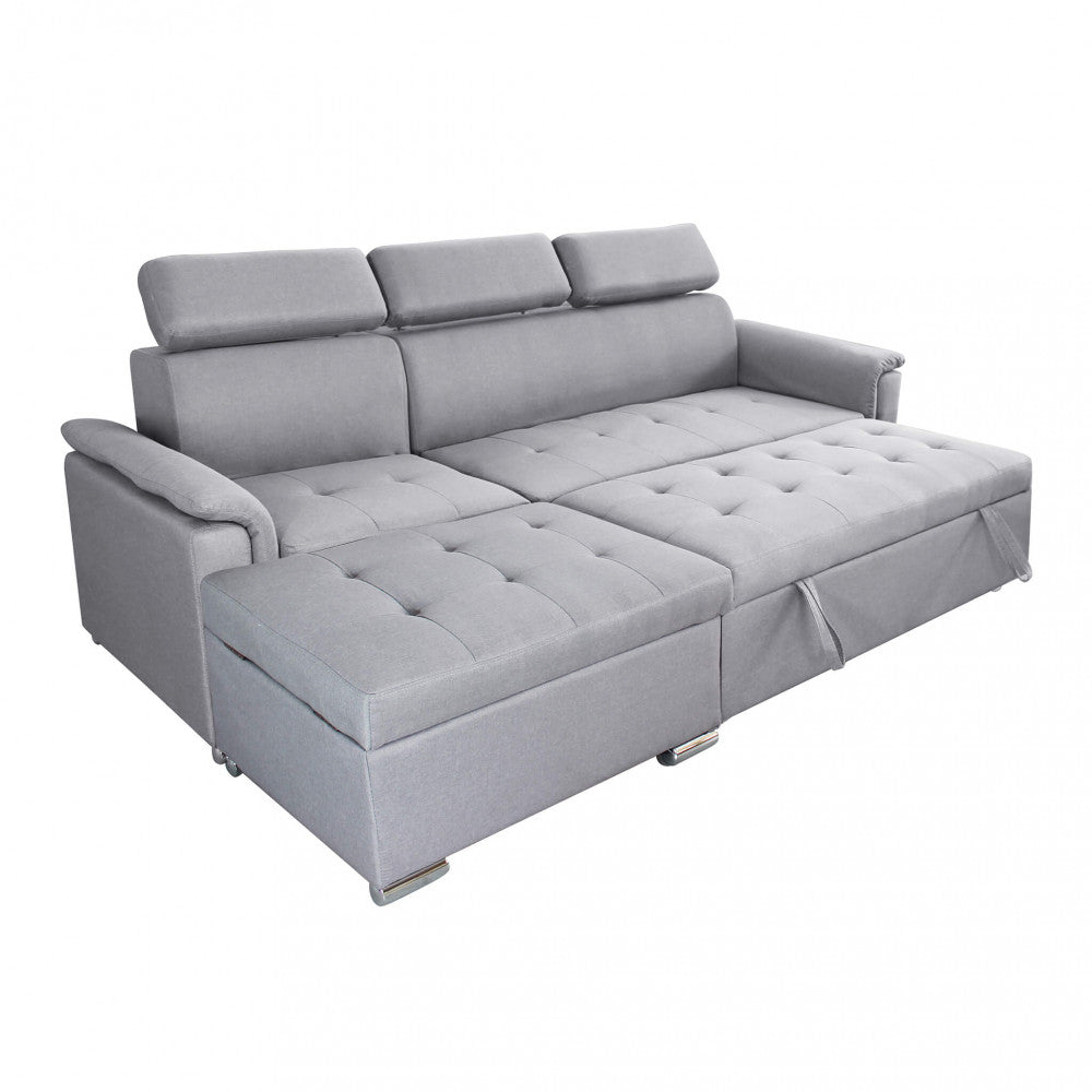 Divano letto Derrick grigio chiaro by Albert in un soggiorno moderno, versatile e accogliente