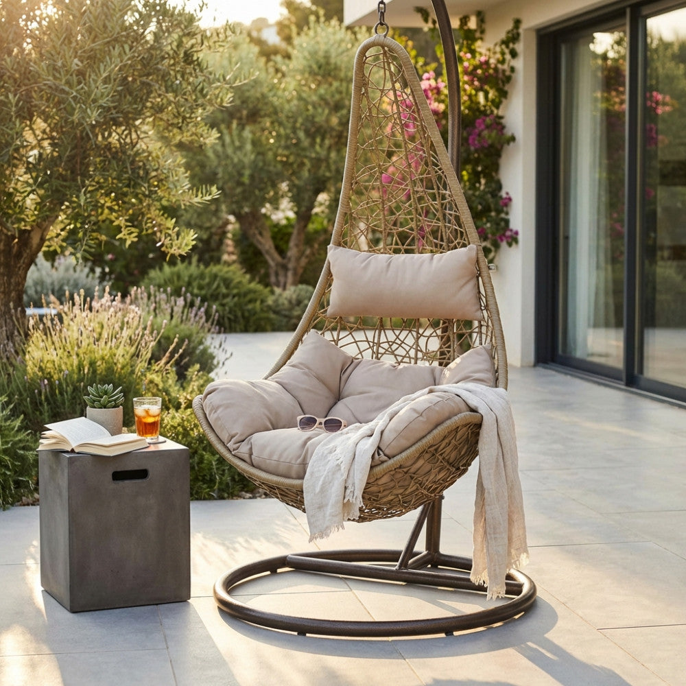 Dondolo Ponza con Seduta in Wicker Naturale - WI806921-NAT